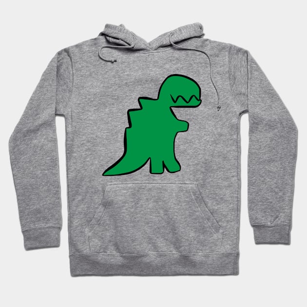 Dinosaur Friend - Green T Rex Hoodie by sallycummingsdesigns